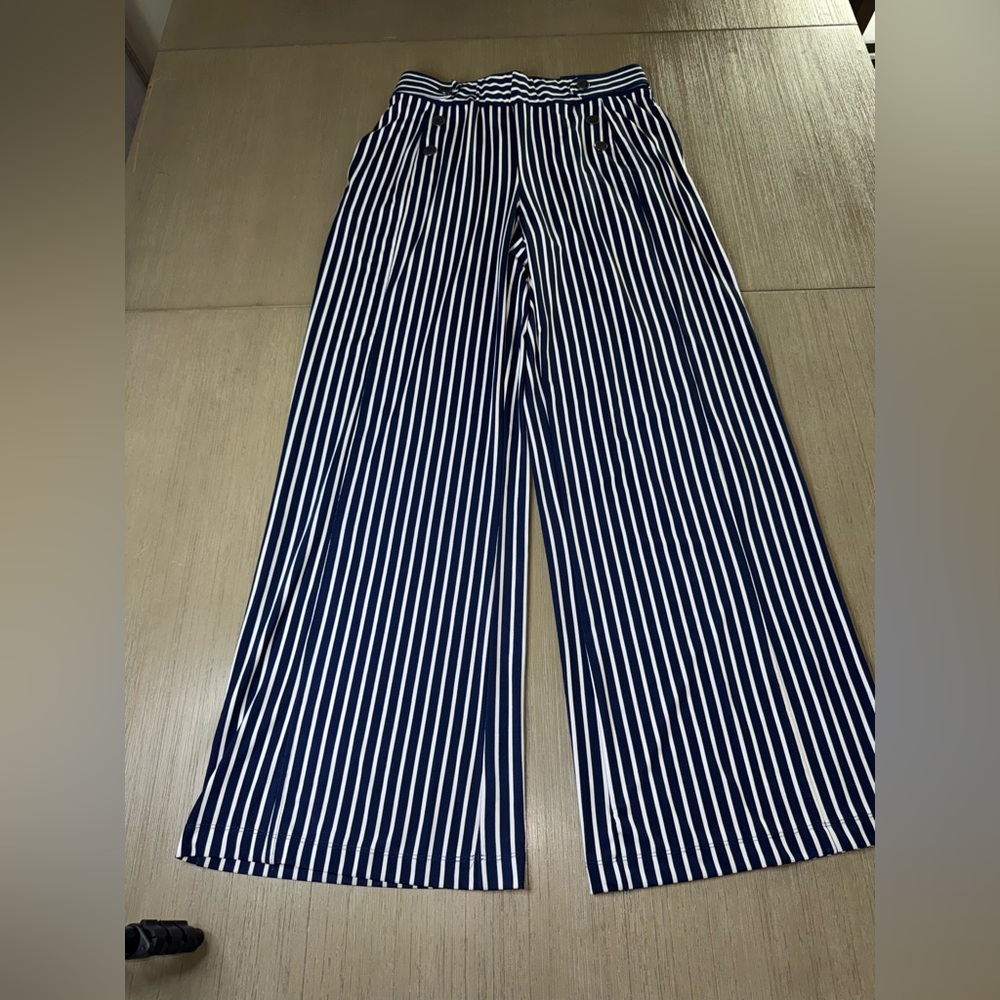 Robert Louis Navy and White Striped Pants